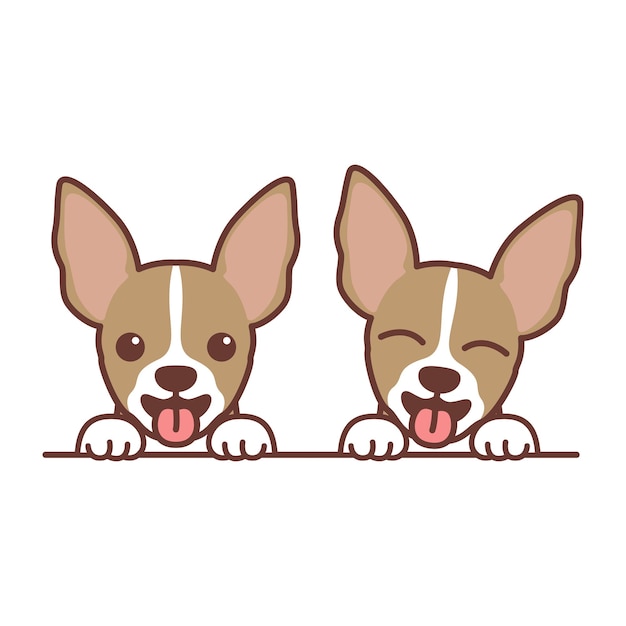 Cute chihuahua puppy cartoon, vector illustration