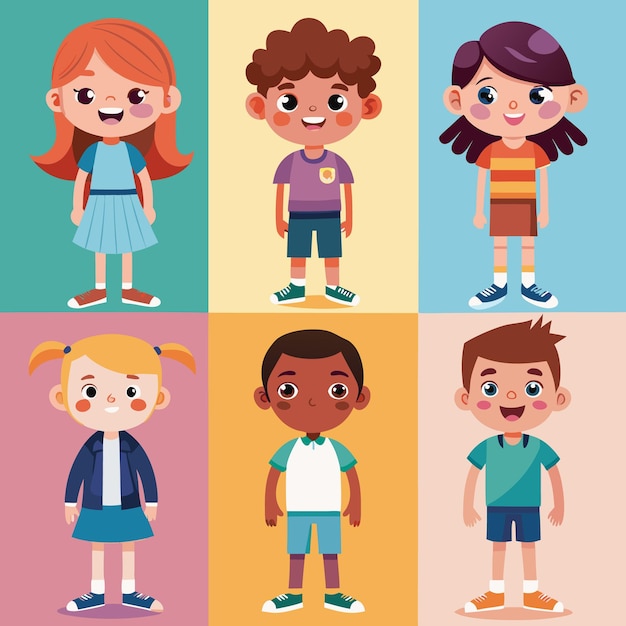 Vector cute child characters