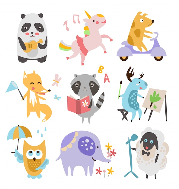 Cute Childish Animals  Set