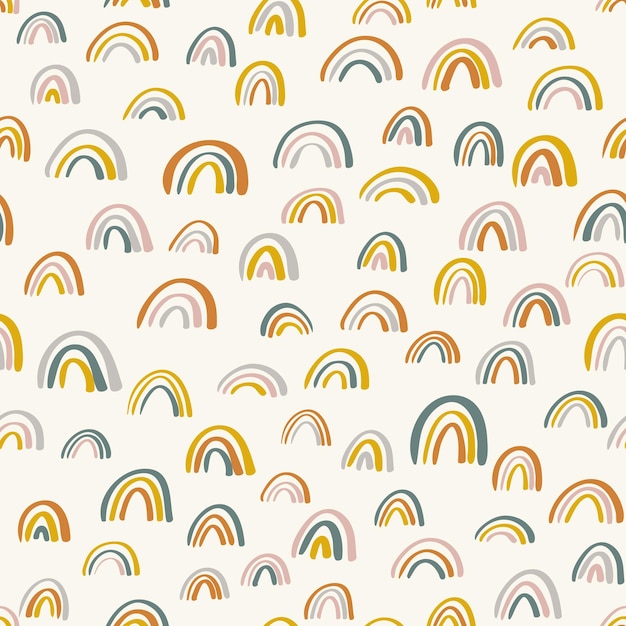 Cute childish rainbows pattern Nursery pattern for children Scandinavian wallpaper for kids