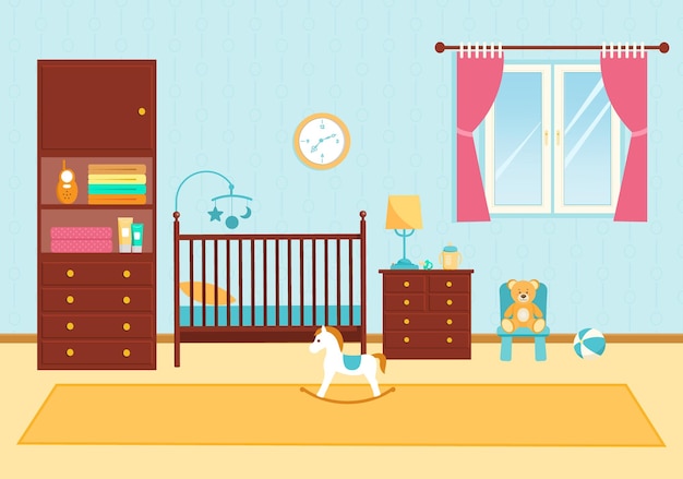 Cute children room with furniture Baby room