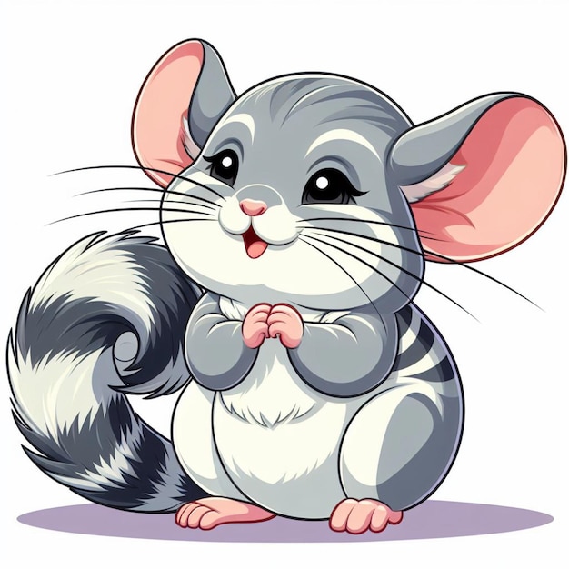 Cute Chinchilla Vector Cartoon illustration