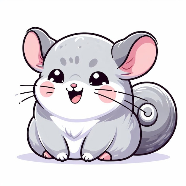 Cute Chinchilla Vector Cartoon illustration