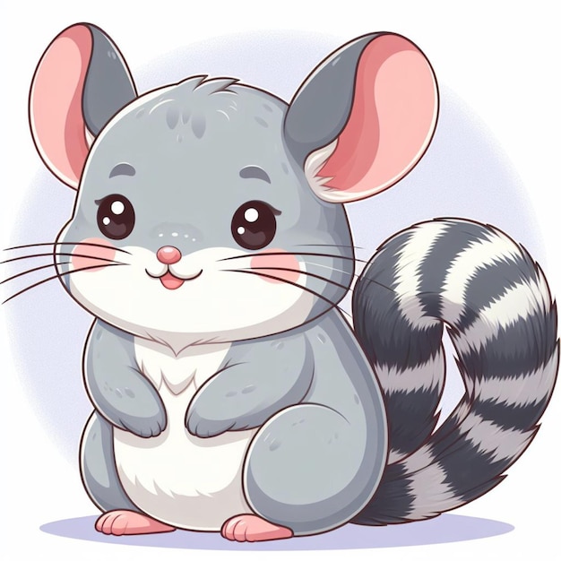 Cute Chinchilla Vector Cartoon illustration