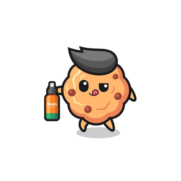 Cute chocolate chip cookie holding mosquito repellent , cute design