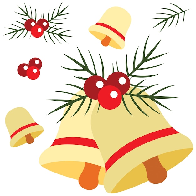 Cute Christmas Bell Party Illustration Vector