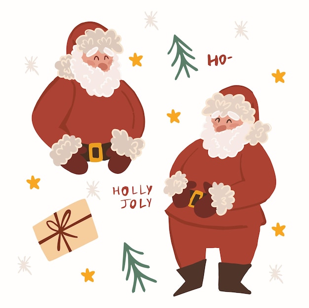 cute christmas card .christmas. Santa Claus set