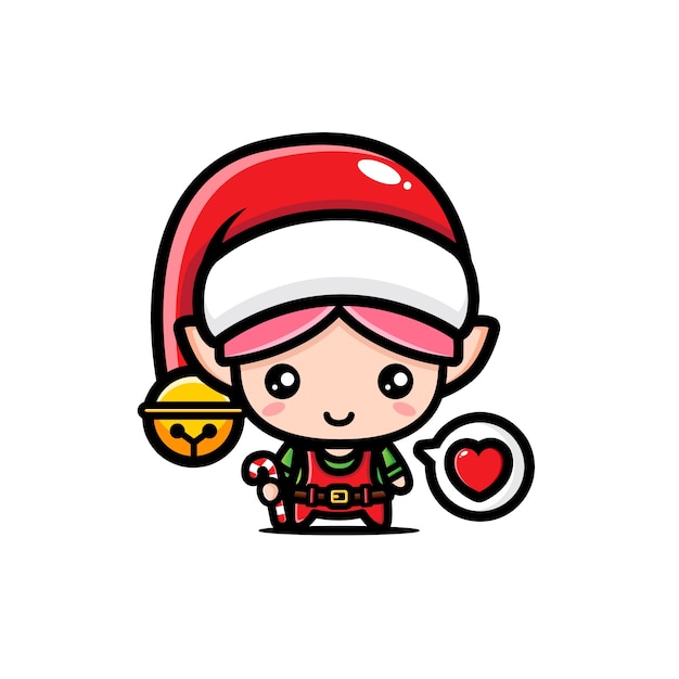 cute christmas elf character design