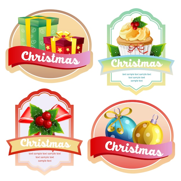 Cute christmas label with element