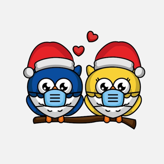 Cute Christmas mascot design illustration