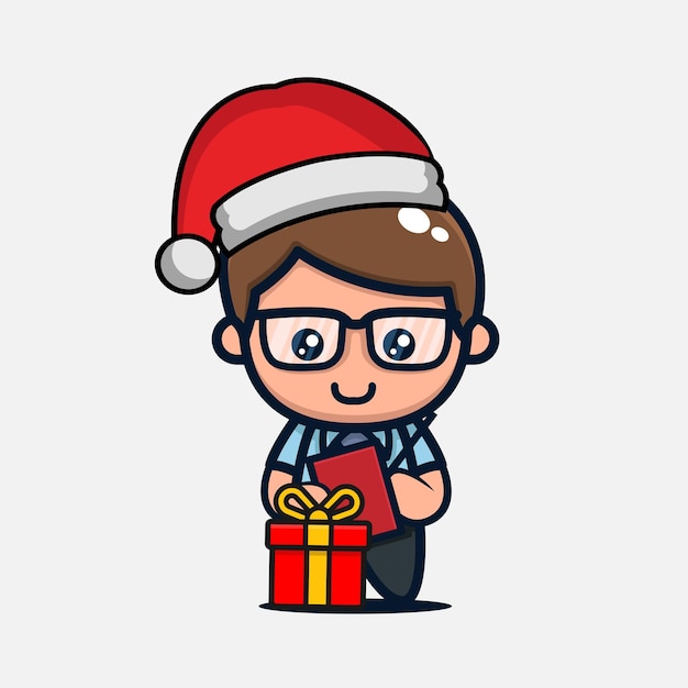 Cute Christmas mascot design illustration