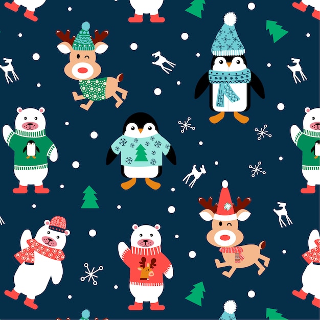 Cute Christmas pattern with elements