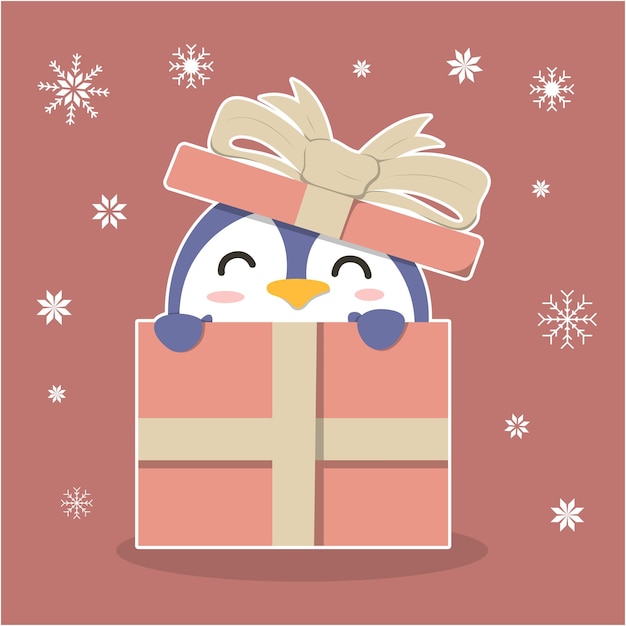 cute christmas penguin cartoon decoration