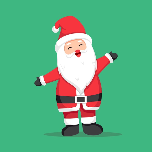 Cute Christmas Santa Character Design Illustration