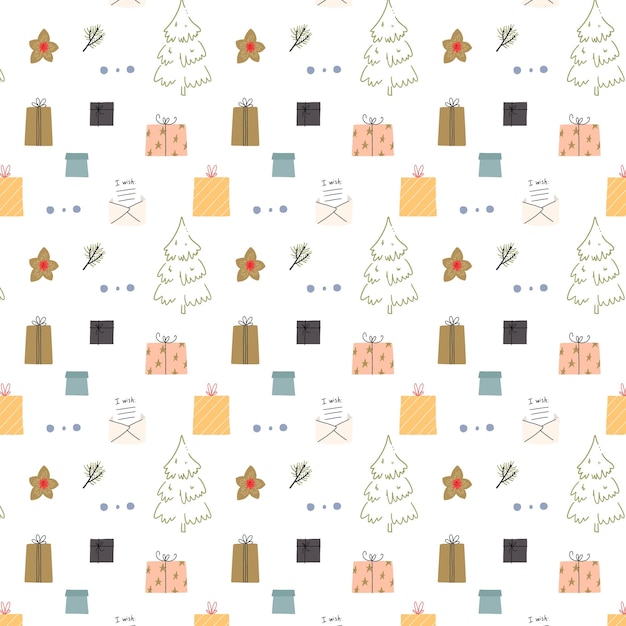 Cute christmas seamless pattern design