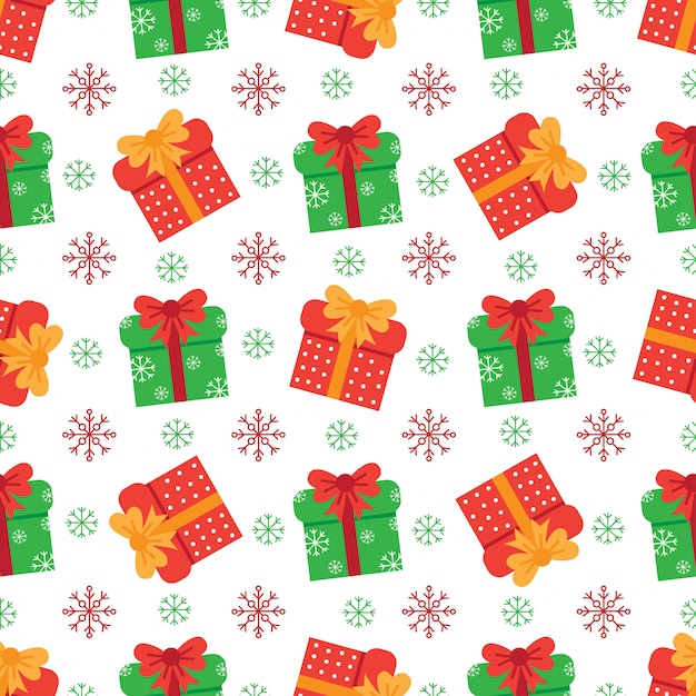 Cute Christmas seamless pattern with present boxes.