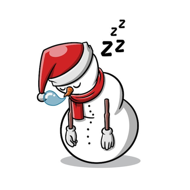 Cute Christmas Snowman Cartoon