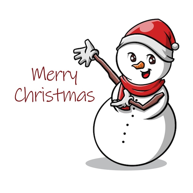 Cute Christmas Snowman Cartoon