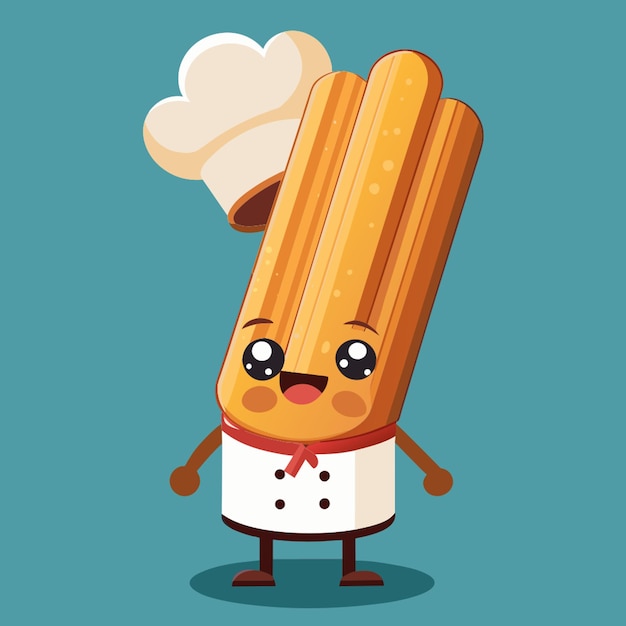 Vector a cute churro vector illustration flat 2