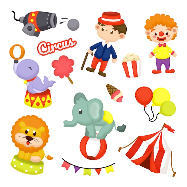 cute circus element collection