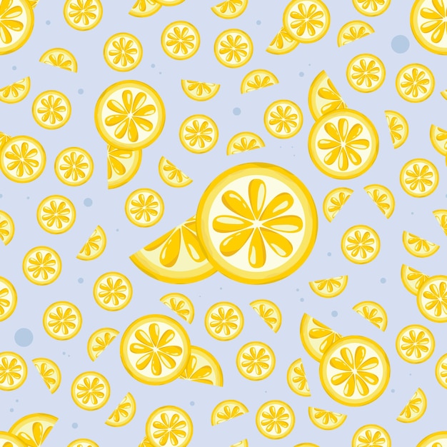 cute citrus cartoon seamless pattern