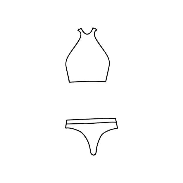 Cute clipart vector swimsuit for women