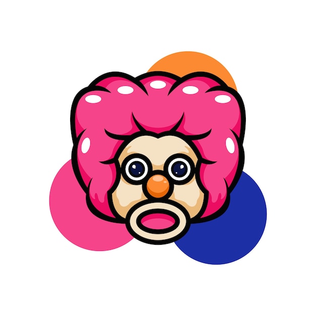 Cute clown head design vector