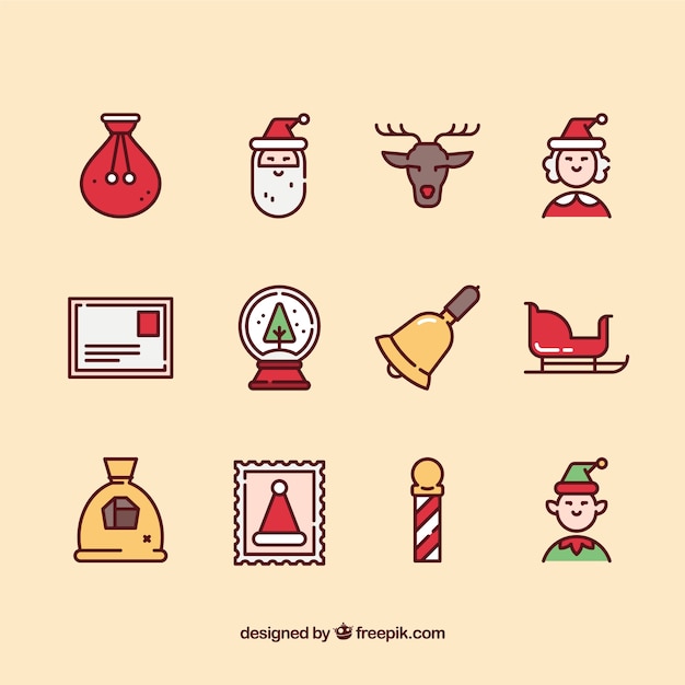 Cute collection of santa claus icons