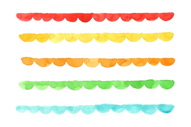 cute color scalloped edge watercolor border rectangle