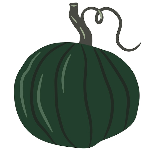 Cute colored autumn pumpkin an unusual vegetable in a cartoon flat style