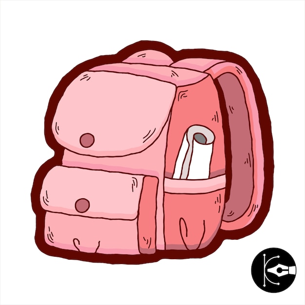 Cute colored illustration of a knapsack bag.