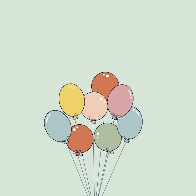 Cute colorful balloons in the sky