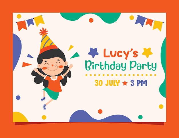 Cute Colorful Birthday Card Template