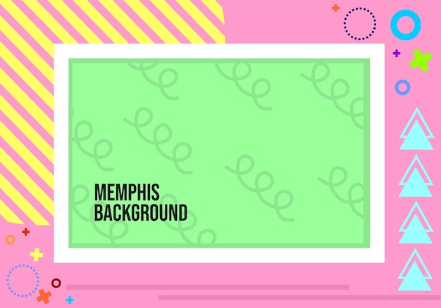 cute and colorful cover template memphis style background design