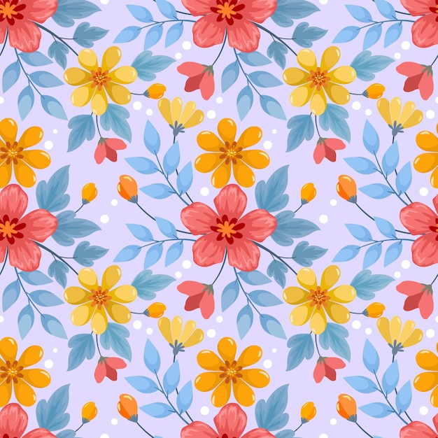 Cute colorful flowers seamless pattern Can be used for fabric textile wallpaper