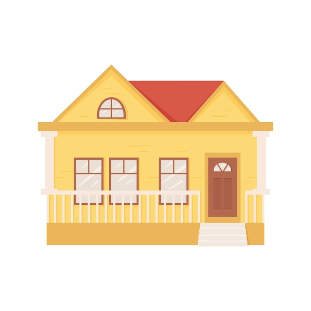 Cute colorful house in cartoon style