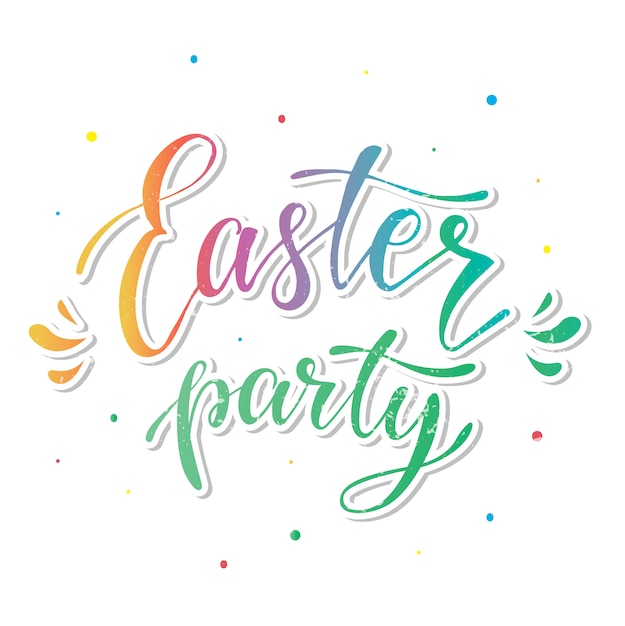 Cute colorful lettering Easter quote 'Easter party