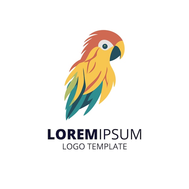 Cute Colorful Parrot Logo Template Modern Bird Logo Cute Macaw Illustration