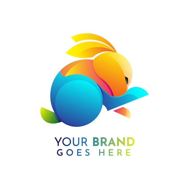 Cute and colorful Rabbit logo template