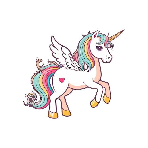 Cute colorful unicorn vector