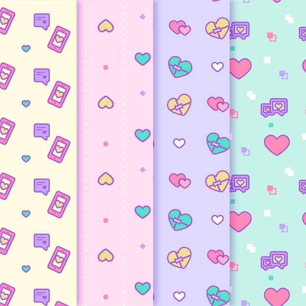 Cute colourful hearts valentine pattern