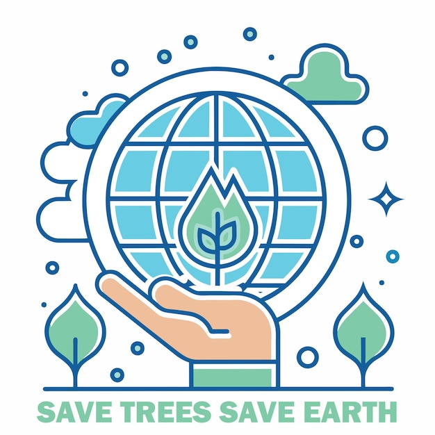 Cute Comic Style Water Drop Vector illustration Save Water Save Earth Day illustration