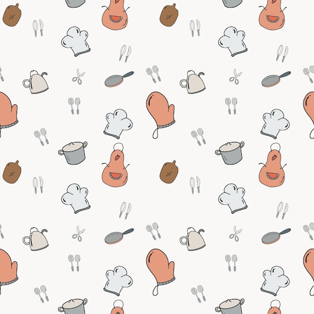 Cute cooking seamless pattern