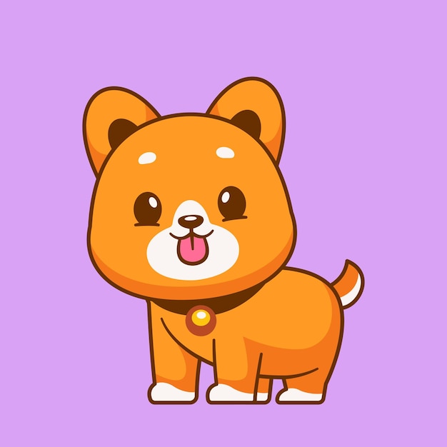 Cute corgi cartoon illustration