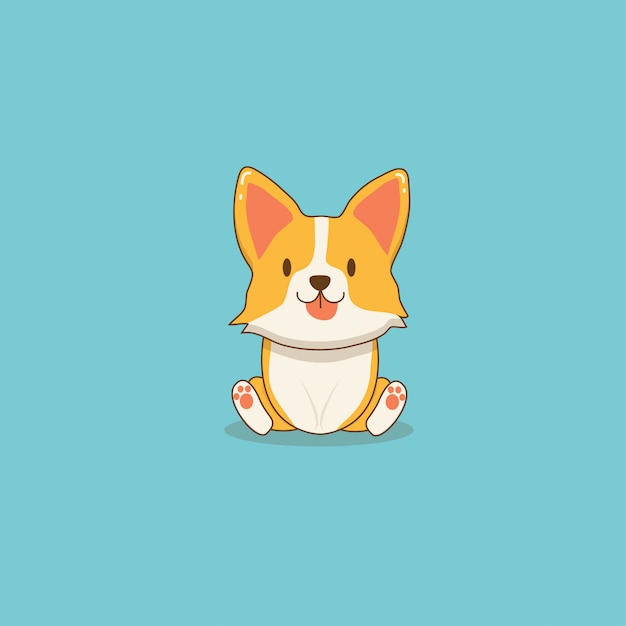 Vector cute corgi puppy cartoon