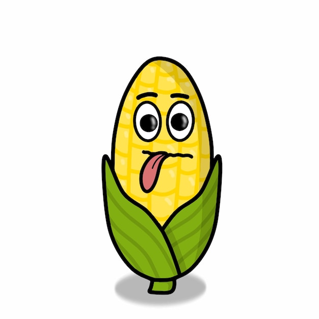 Cute corn character vector template design illustration