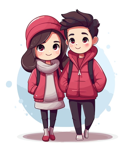 Cute Couple valentines vector design