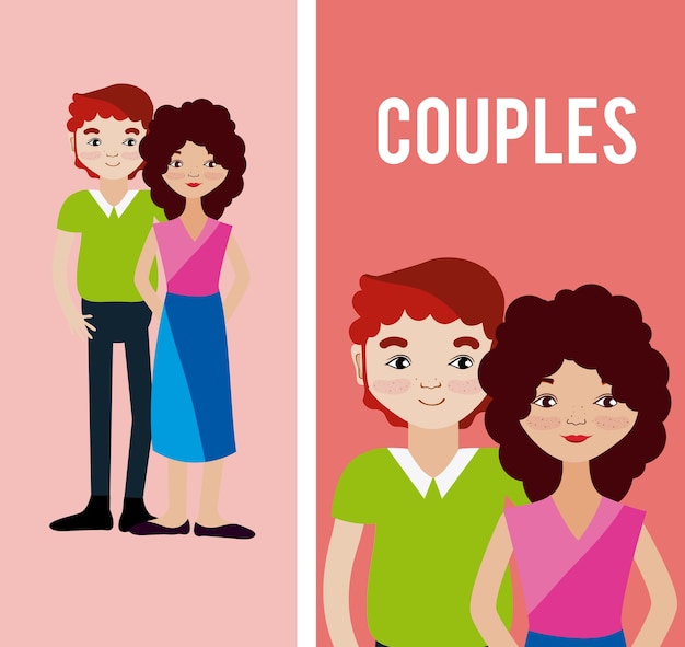 Cute couples cartoons