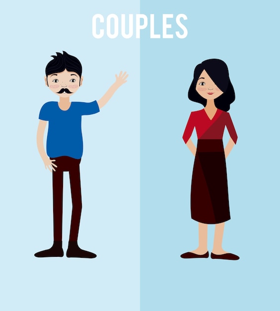 Cute couples cartoons