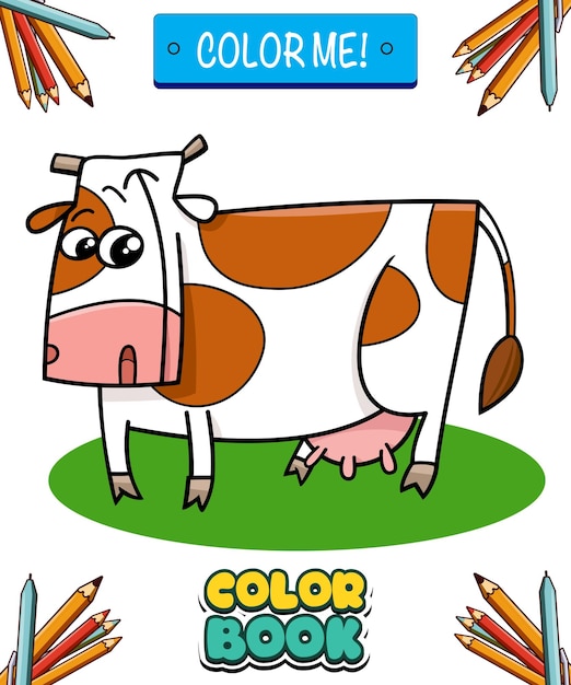 Cute cow farm animals